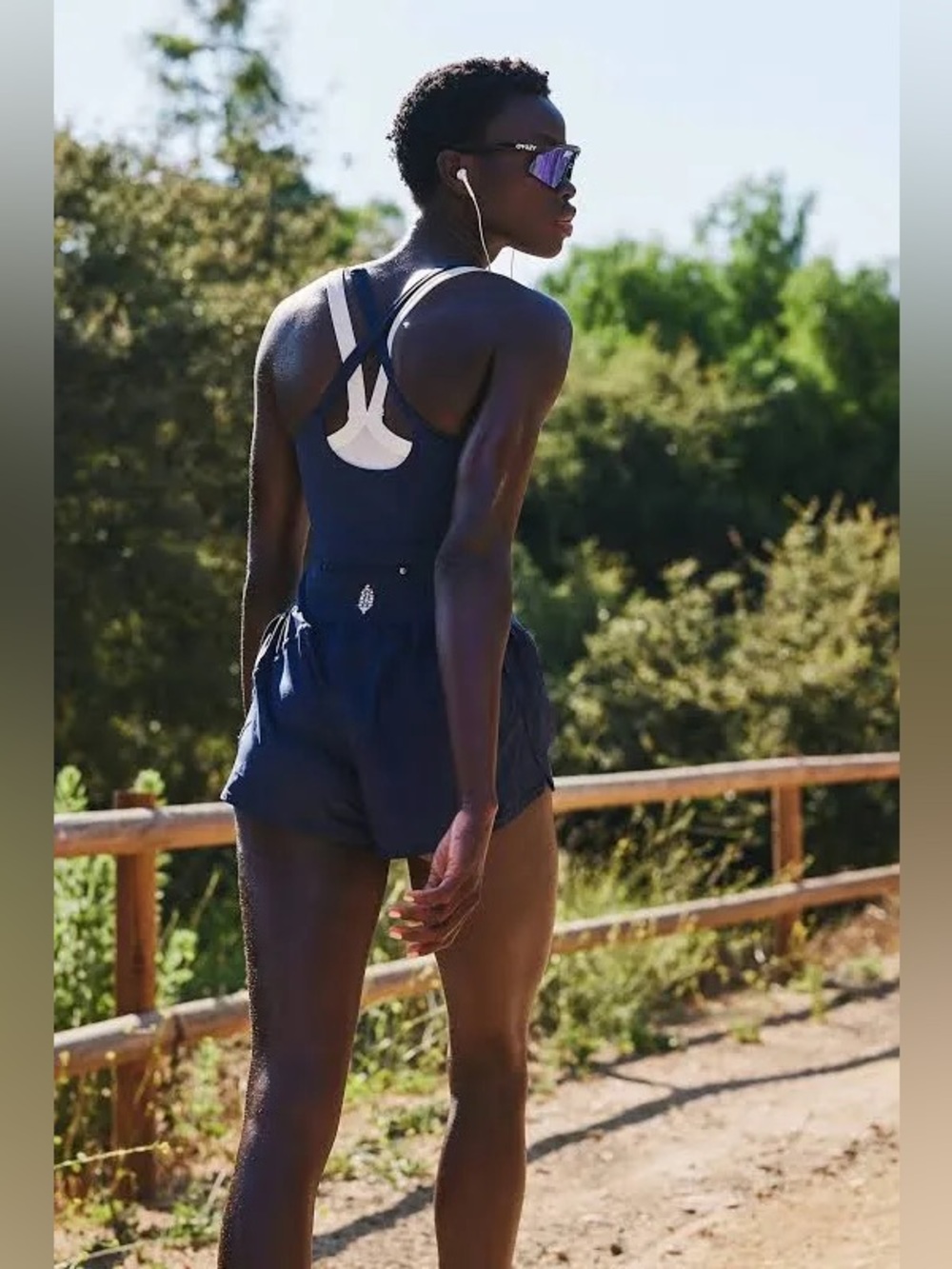 Free People Righteous Runsie Romper Large Navy